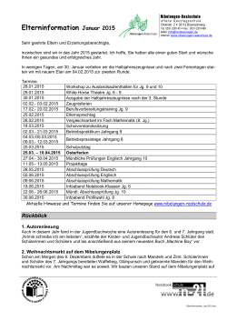 Elterninformation Januar 2015 - Nibelungen
