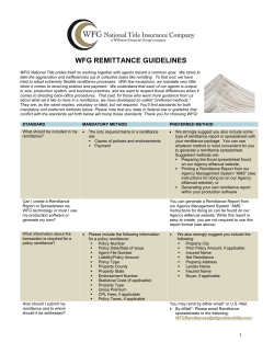 WFG REMITTANCE GUIDELINES