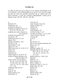 Index et tables de ce livre - Quintes