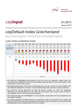 cepDefault-Index Griechenland. Beschleunigter Verfall der