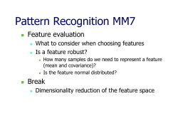 Pattern Recognition MM7 - Institut for Medicin og Sundhedsteknologi