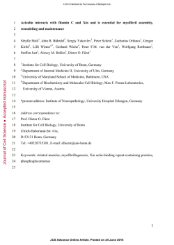 Journal of Cell Science Accepted manuscript