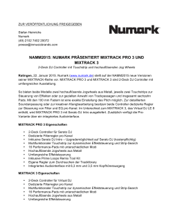 Numark Mix 3 und Mix Pro 3 NAMM PR_German