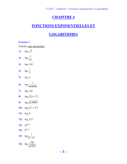 Fonctions exponentielles et logarithmes