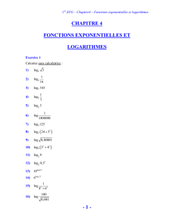 Fonctions exponentielles et logarithmes