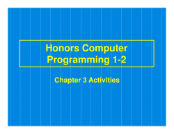 Honors Computer Programming 1-2