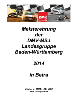2015 DMV LG Heft Meisterehrung Betra Nr. 10