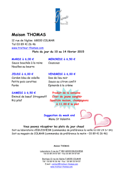 Plat du jour - Traiteur Thomas