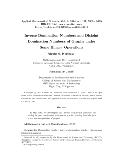 Inverse Domination Numbers and Disjoint Domination