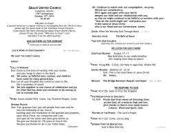 Oct 19 - Grace United Church, Caledonia