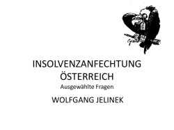 INSOLVENZANFECHTUNG ÖSTERREICH
