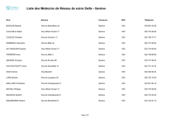 Liste des M&eacute;decins de R&eacute;seau de soins Delta