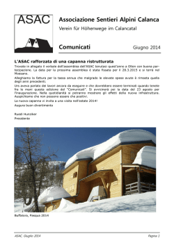 Informazioni Giugno - Sentiero Alpino Calanca