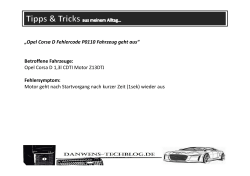Opel Corsa D Fehlercode P0110 Fahrzeug geht aus