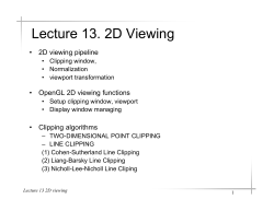 Lecture 13. 2D Viewing