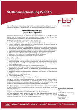 2-2015 ErsteR MessingenieurIN f&uuml;r die Programmverbreitung