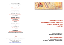 Programma Borsa Mantero - Conservatorio Paganini