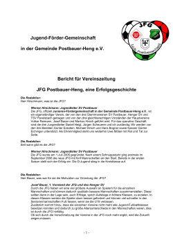 Bericht über die JFG - Henger-SV