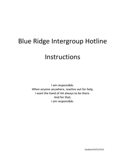 Blue Ridge Intergroup Hotline Instructions - AA Loudoun