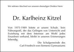 Dr. Karlheinz Kitzel