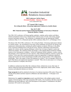 52e Congrès annuel - CIRA-ACRI @ Montréal 2015