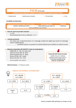 Fiche produit P10.50 - Laboratoire 2M Contact