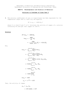 Solution to Class Test #2 - Bangladesh University of Engineering