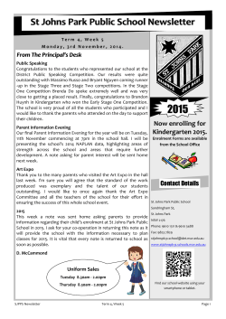SJP Newsletter Week 5 Term 4 - St Johns Park Public School
