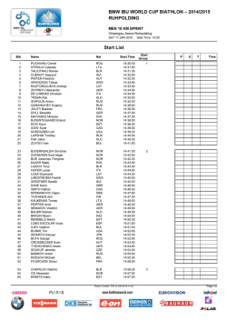 BMW IBU WORLD CUP BIATHLON – 2014/2015 RUHPOLDING