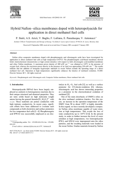 Hybrid Nafion&ndash;silica membranes doped with