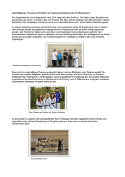 Jahresr&uuml;ckblick 2015 - Taekwondo Wackersdorf