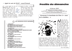 Feuille du dimanche - Paroisse Sainte Marie