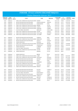 Horaires - Ligue de Bourgogne