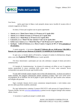 lettera SOCI MARE 2014 - Banca di Credito Cooperativo di Triuggio