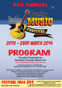 PROGRAM - Horsham Country Music Festival
