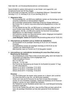 Hallo liebe Ski- und Snowboardkameradinnen und Kameraden