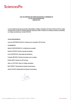 Liste des candidats dispens&eacute;s des &eacute;preuves &eacute;crites d