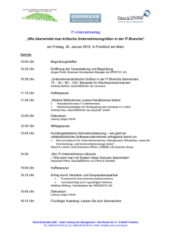 IT-Unternehmertag Agenda 30 01 2015