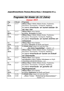 Kinderprogramm - Thomas-Morus-Haus