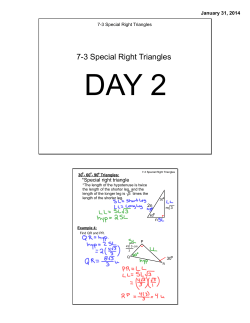 7-3 Special Right Triangles