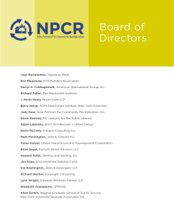 Board of Directors - New Partners for Community Revitalization