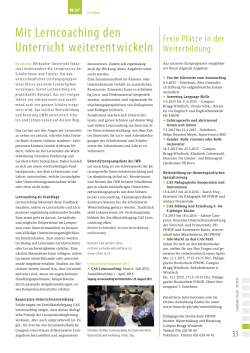 Schulblatt 24/2014 "Mit Lerncoaching den Unterricht weiterentwickeln"