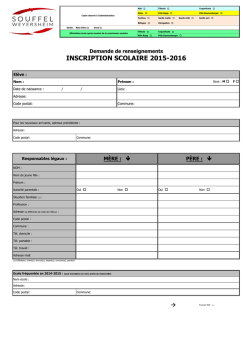 INSCRIPTION SCOLAIRE 2015-2016