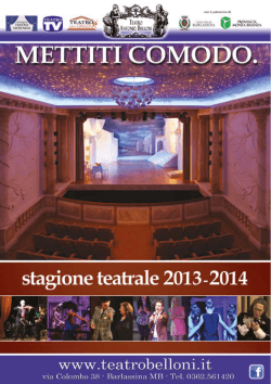 la brochure della stagione Belloni 2013/2014
