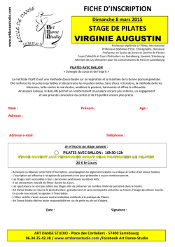 fiche d`inscription stage de pilates virginie augustin