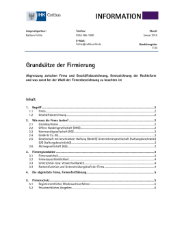 Grunds&auml;tze der Firmierung