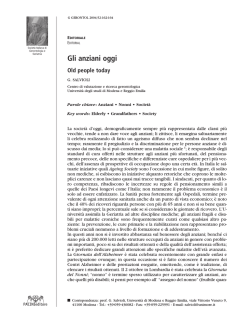Gli anziani oggi