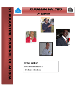 In this edition - St.Augustine Provinceof Africa