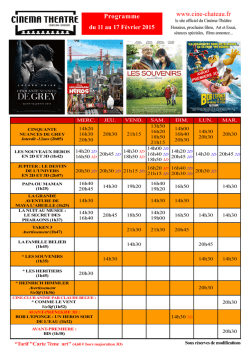 Programme du 3 au 9 Décembre 2014