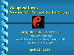 Acupuncture: - Vanderbilt University